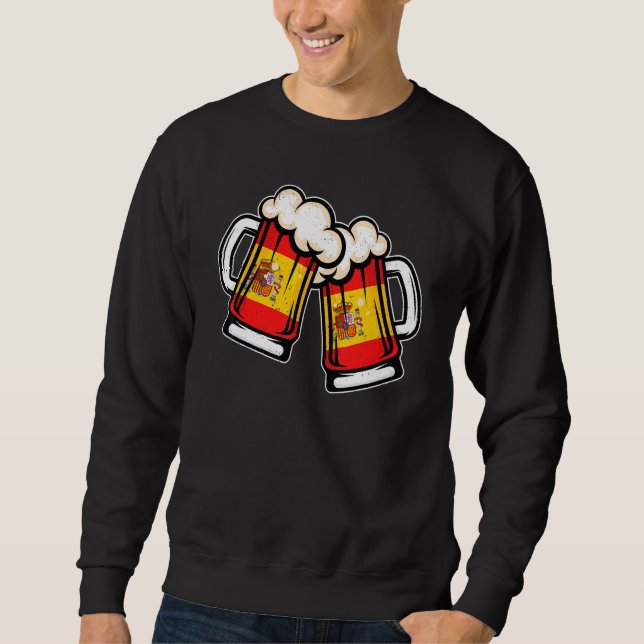 Sweatshirt Tasse de bière avec drapeau espagnol   Bière espag (Devant)