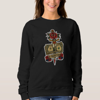 Sweatshirt Tatouage flash de rose au poignard d'argent à hau