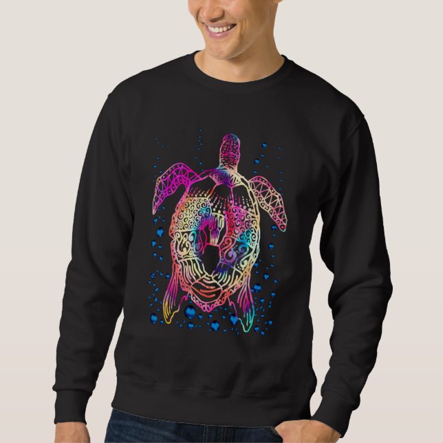 Sweatshirt Tatouage polynésien tribal Océan Amoureux des anim (Devant)