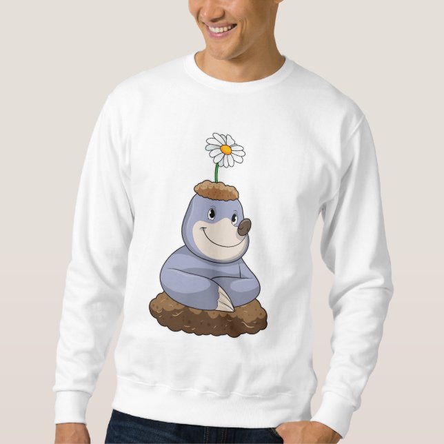Sweatshirt Taupe avec fleur de marguerite (Devant)