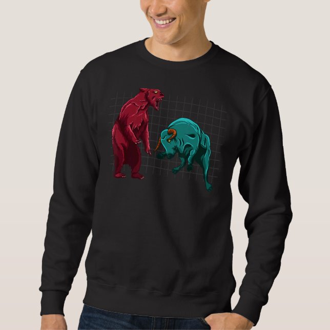 Sweatshirt Taureau Vs Bear Crypto Graphique Analyse Cryptomon (Devant)