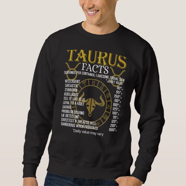Sweatshirt Taurus Faits Signe zodiaque (Devant)
