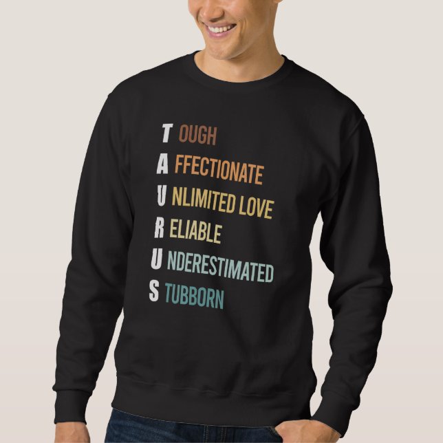 Sweatshirt Taurus Vêtements Zodiac Signal Faits Horoscope Ast (Devant)