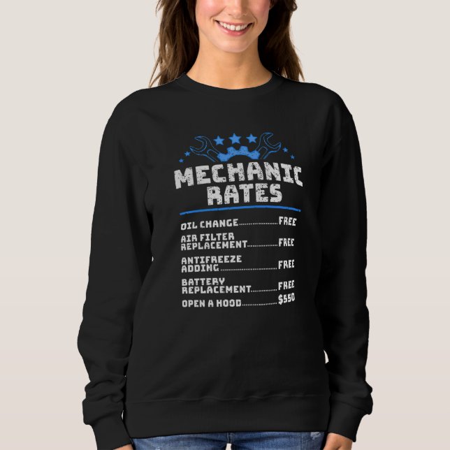 Sweatshirt Taux horaire de mécanicien automobile (Devant)