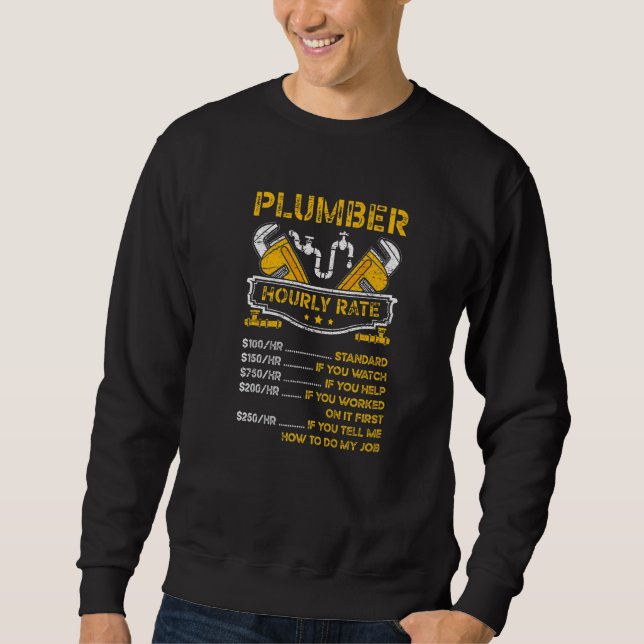 Sweatshirt Taux horaire plombier évier outils travailleur de  (Devant)