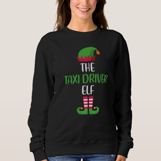 Sweatshirt Taxi Driver Elf Family Matching Group Christmas Pa (Devant)