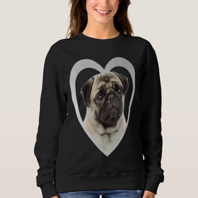 Sweatshirt Tchien Carlin Coeur Mops Carlin 1 (Devant)
