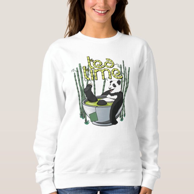 Sweatshirt Tea Time Panda (Devant)