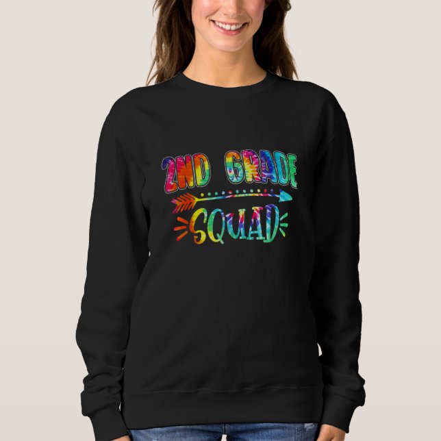 Sweatshirt Teacher De 2E Année Tie Dye Retour À L'École Ensei (Devant)