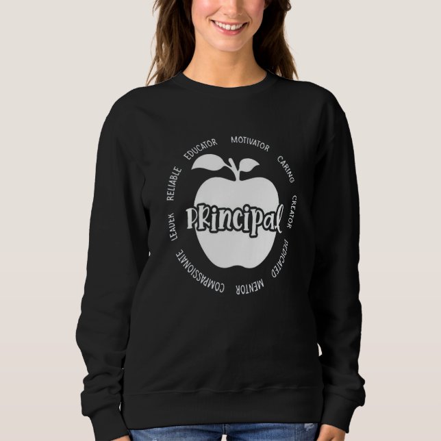 Sweatshirt Teacher Team Back To School Apple Principal Typogr (Devant)