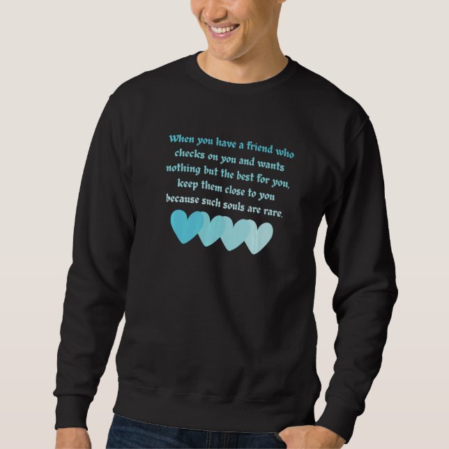 Sweatshirt Teal Hearts Best Friends Souls emotionally spiritu (Devant)