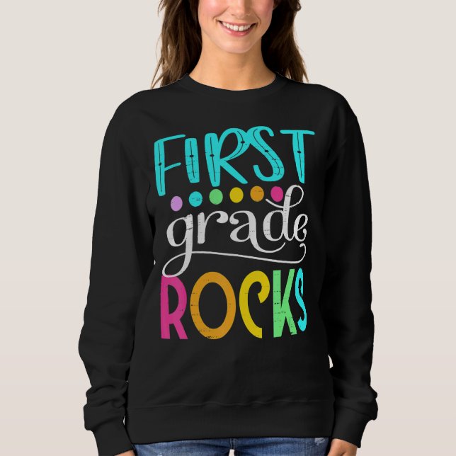 Sweatshirt Team First Grade Hello 1st Grade Rocks Back To Sch (Devant)