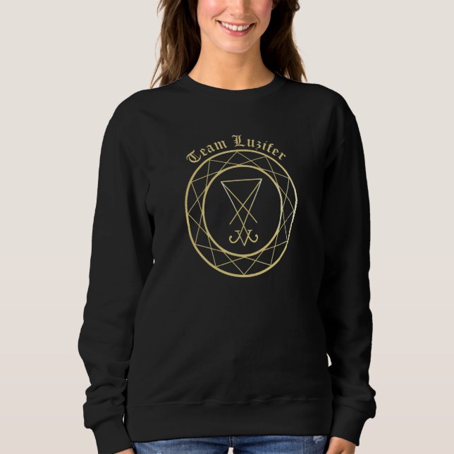 Sweatshirt team Lucifer Satan Baphomet Devil (Devant)