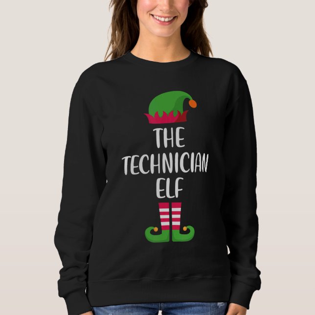 Sweatshirt Technician Elf Family Matching Group Christmas Paj (Devant)