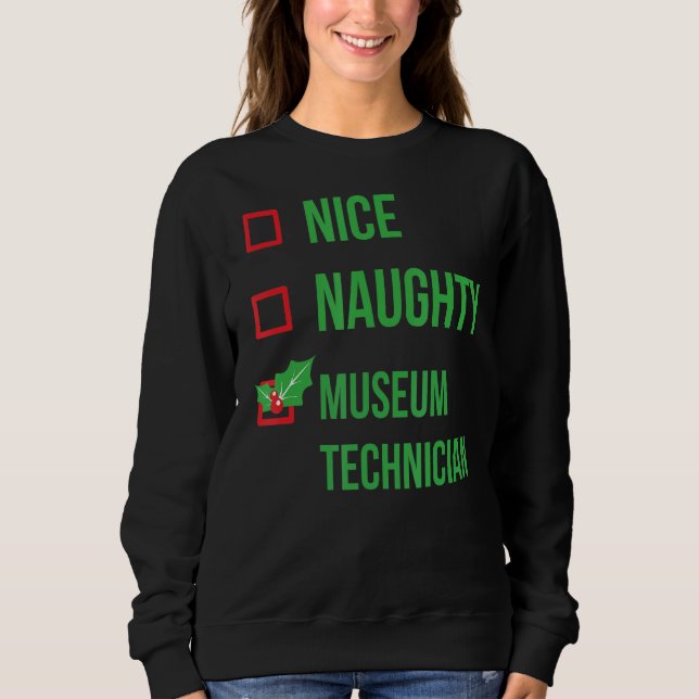 Sweatshirt Technicien de musée Funny Pajama Noël (Devant)