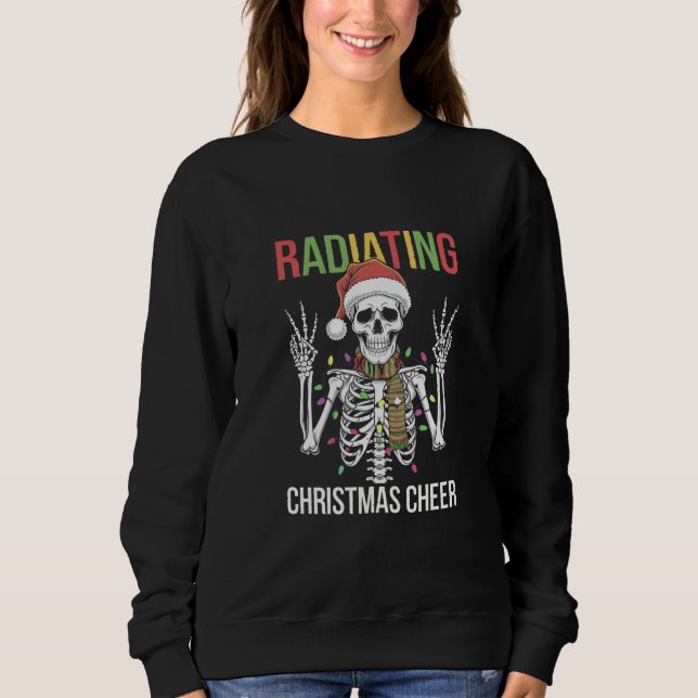 Sweatshirt Technicien en radiologie de Noël Santa Skeleton Xr (Devant)