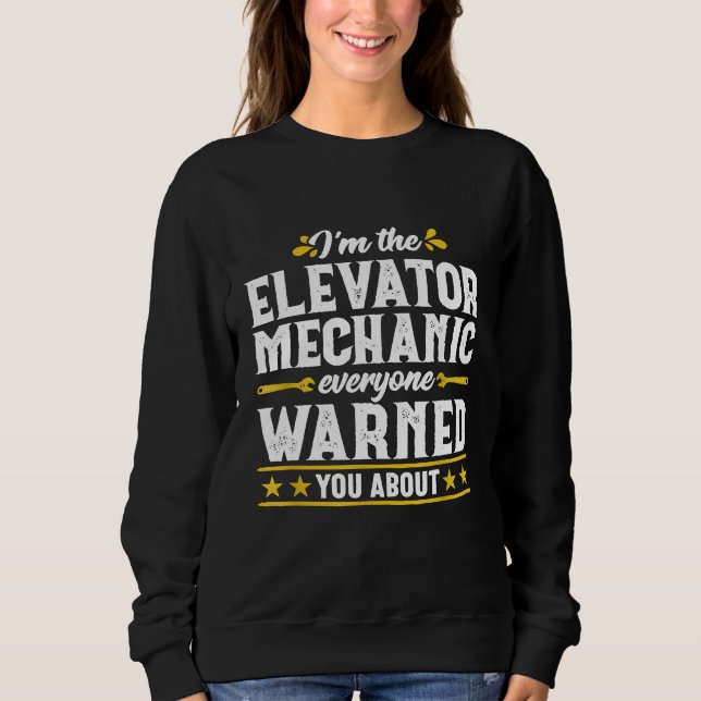 Sweatshirt Technicien mécanicien d'ascenseur (Devant)
