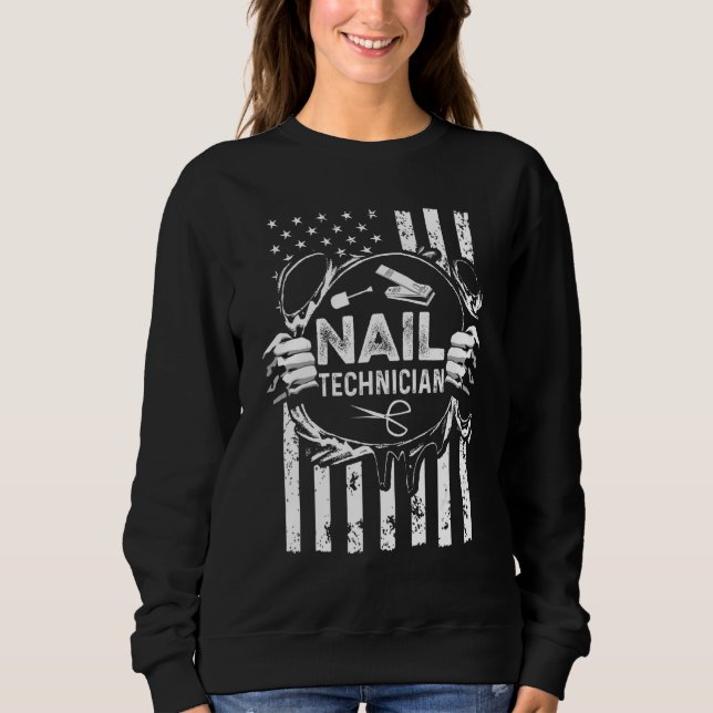 Sweatshirt Technicien Nail Tech Artiste Manicuriste 17 (Devant)