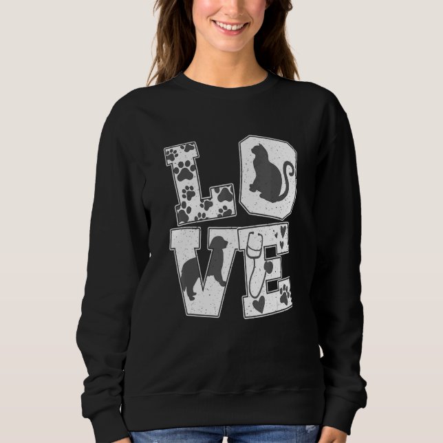 Sweatshirt Technicien Vétérinaire Amour Animaux Technicien Vé (Devant)