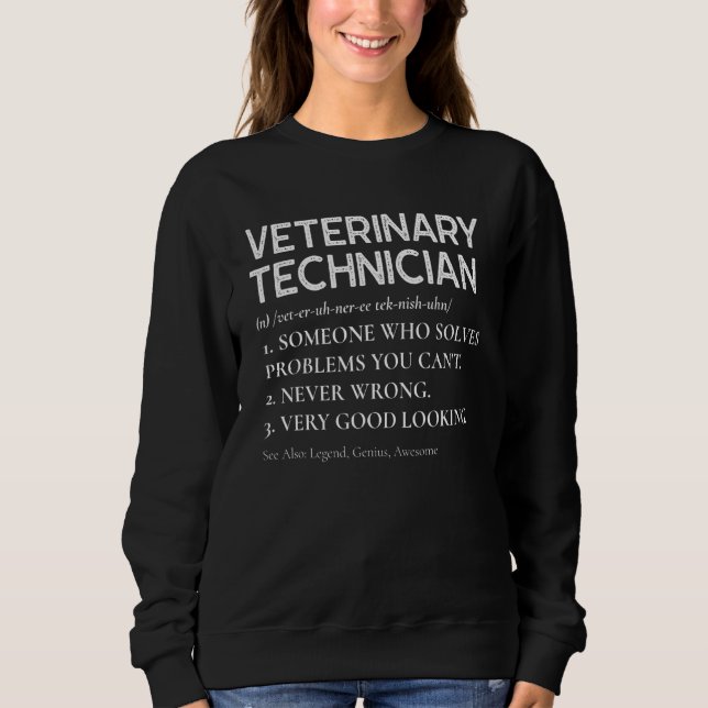 Sweatshirt Technicien vétérinaire Définition Technicien vétér (Devant)