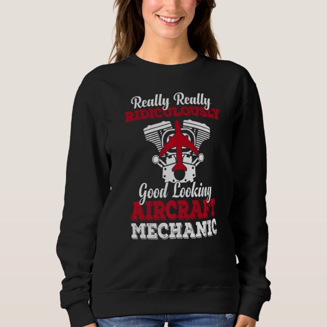Sweatshirt Technicienne de l'aviation mécanique (Devant)