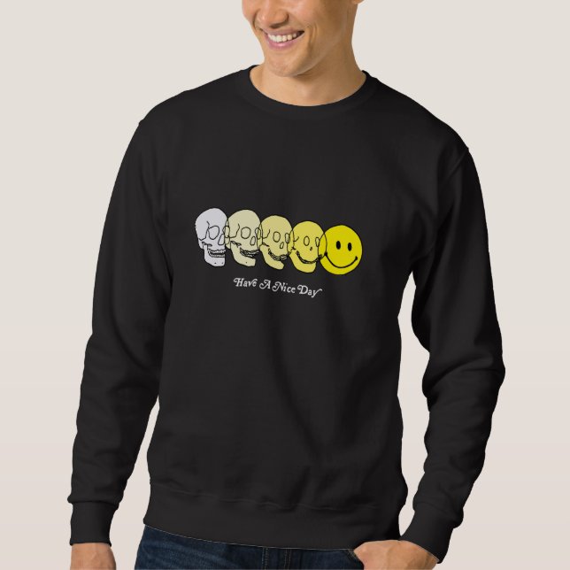 Sweatshirt Techno Evolution Acid House Smile Techno DJ Music (Devant)