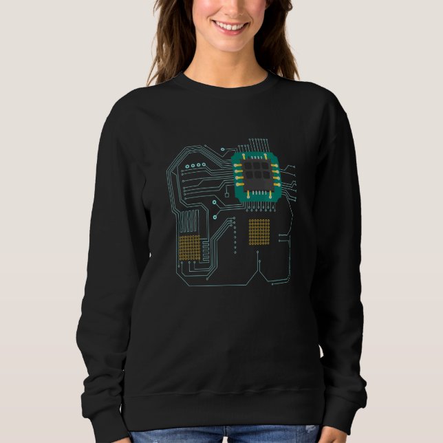 Sweatshirt Technologie de micropuce de processeur informatiqu (Devant)