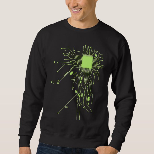 Sweatshirt Technologie de processeur Nerd Puces informatiques (Devant)