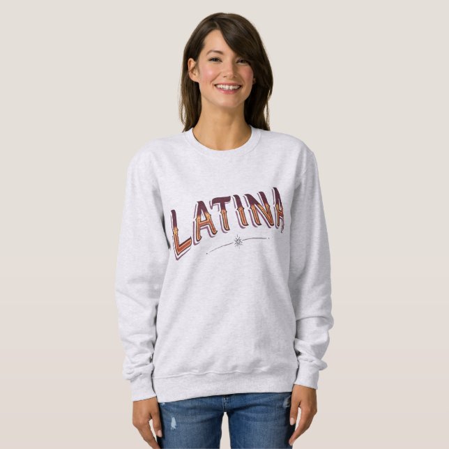 Sweatshirt Tee graphique latina personnalisée - Conception en (Devant entier)