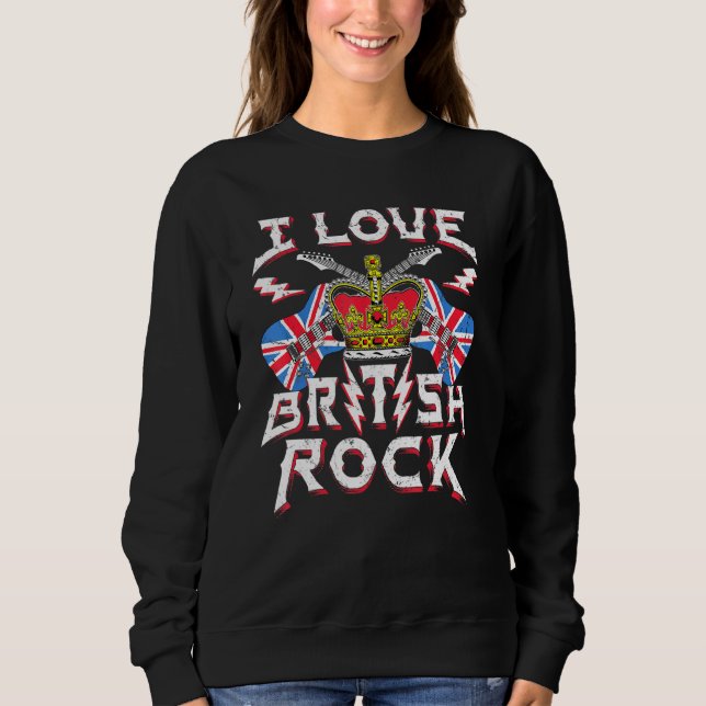 Sweatshirt Tee I Love Guitar Rock Music Plus Taille (Devant)