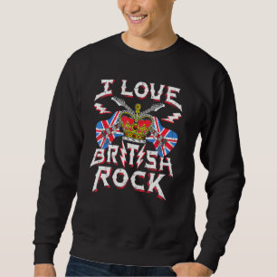 Sweatshirt Tee I Love Guitar Rock Music Plus Taille