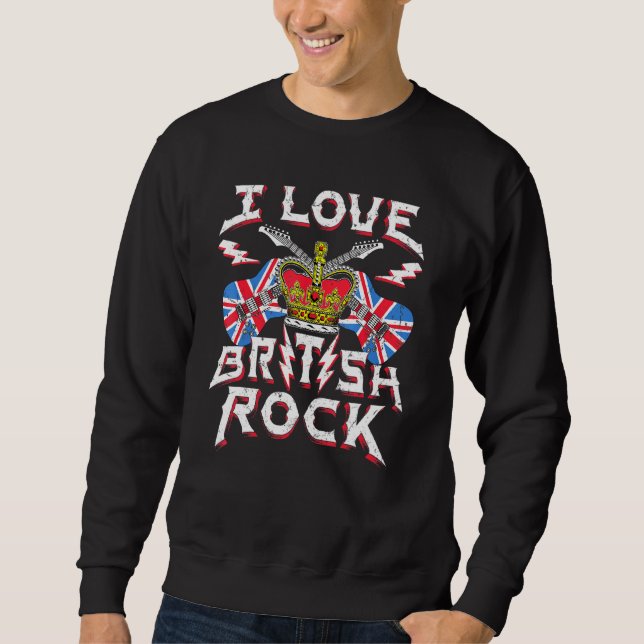Sweatshirt Tee I Love Guitar Rock Music Plus Taille (Devant)