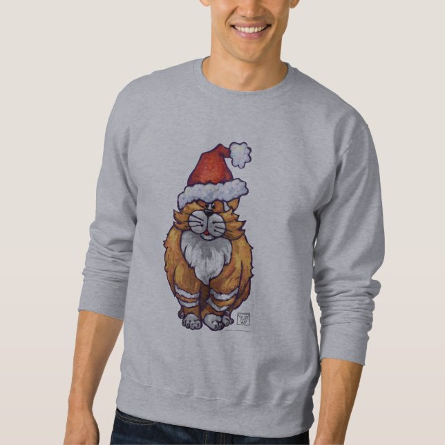 Sweatshirt Tee - shirt de Noël de chat de gingembre (Devant)