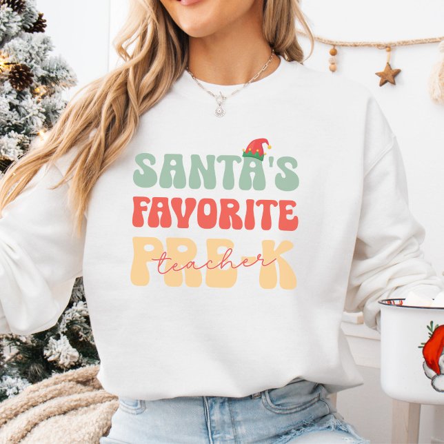 Sweatshirt Tee-shirt perso Pré-k enseignant de Noël (Créateur téléchargé)