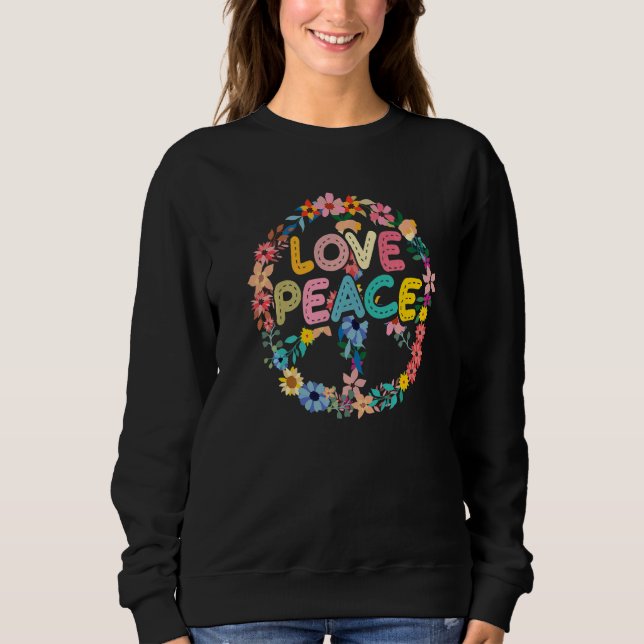 Sweatshirt Teinture de la main de la paix signe de la liberté (Devant)