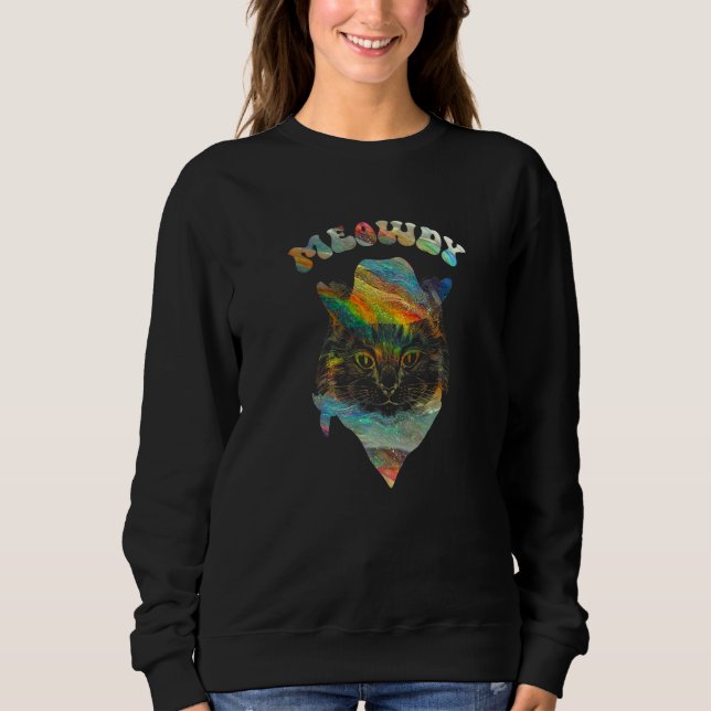 Sweatshirt Teinture galactique Meowdy Texas Cat Meme (Devant)
