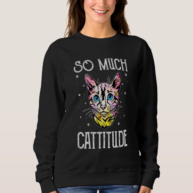 Sweatshirt Tellement de Cattitude Chat Maman Humour Chat Papa (Devant)
