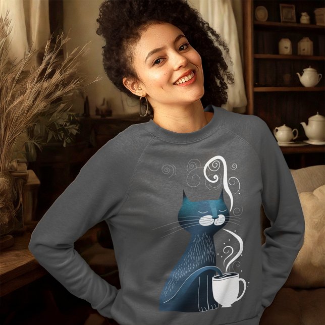 Sweatshirt Température Du Thé D'Essai De Chat Avec Queue (Créateur téléchargé)