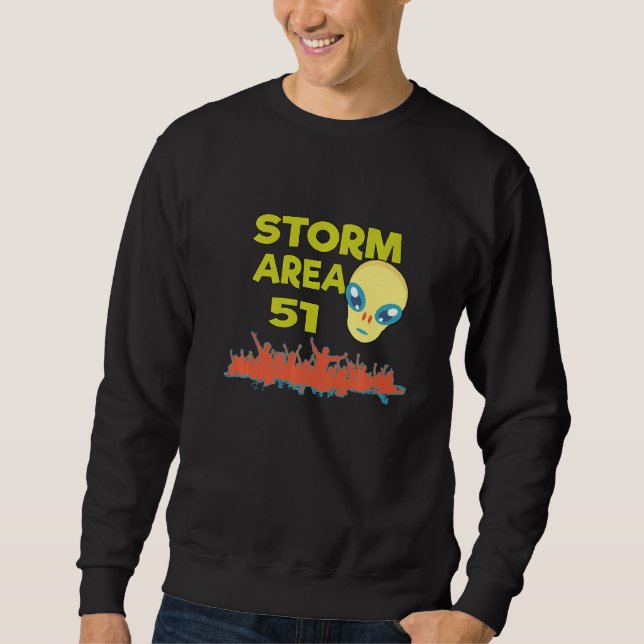 Sweatshirt Tempêter la Zone 51  L'alien vert ne peut pas tous (Devant)