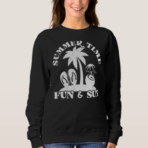 Sweatshirt Temps Été Amusement Et Sun Beach Vacation Graphiqu