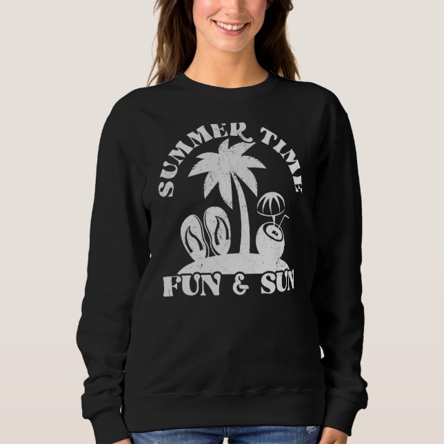 Sweatshirt Temps Été Amusement Et Sun Beach Vacation Graphiqu (Devant)