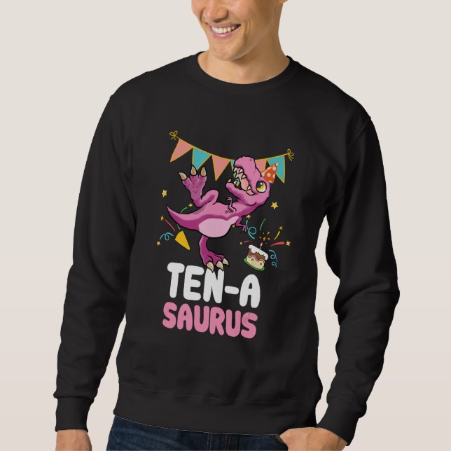 Sweatshirt Ten a saurus Dinosaur  Cute Kiddo Rex (Devant)