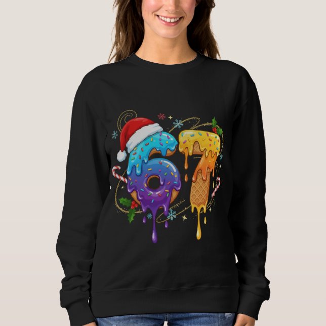 Sweatshirt Tendance 6 7 Meme Six Seven Noël Vacances d'hiver (Devant)