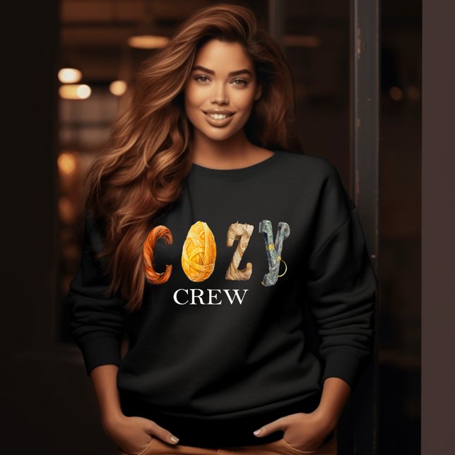 Sweatshirt Tendance "COZY CREW" saison automne-hiver ("Cozy Crew" Trendy Seasonal Fall Sweatshirt)