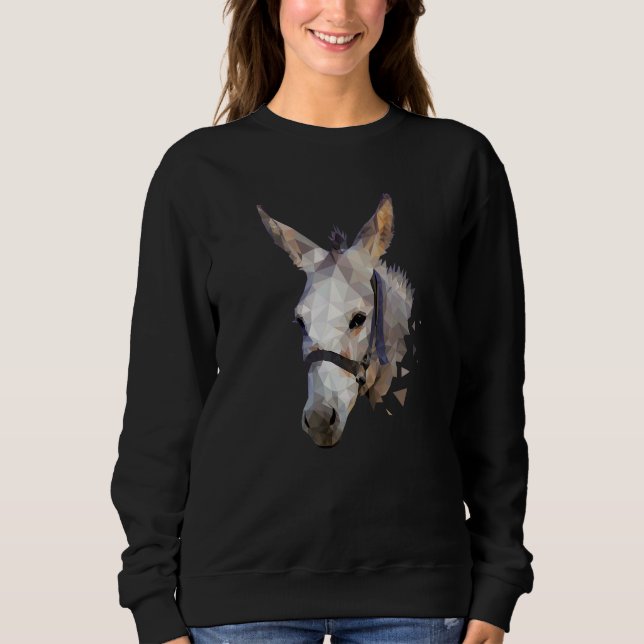 Sweatshirt Tendance de la ferme Donkey Polygon (Devant)