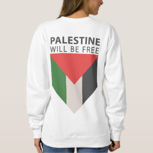 Sweatshirt Tenez-vous avec la Palestine, le drapeau et l'oliv
