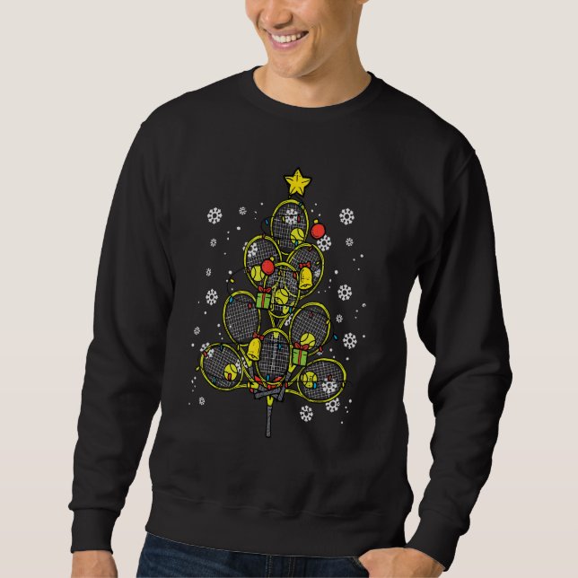 Sweatshirt Tennis Christmas Tree Xmas Player Boys Girls Men W (Devant)