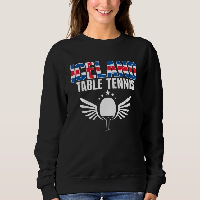 Sweatshirt Tennis de table islandais   Support du ping-pong i (Devant)