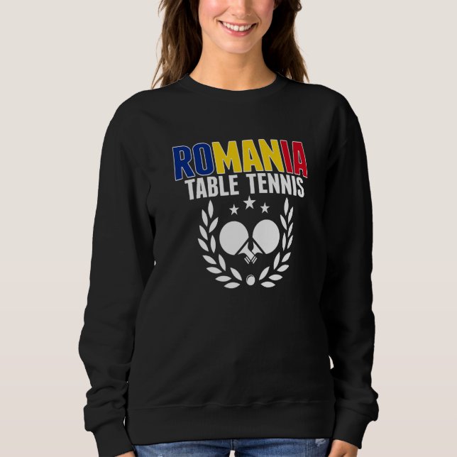 Sweatshirt Tennis de table roumain   Support Ping Pong roumai (Devant)