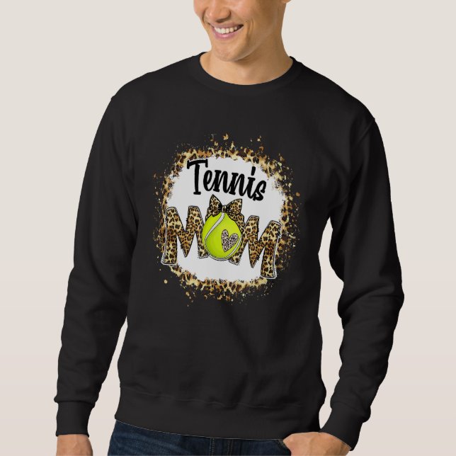 Sweatshirt Tennis Maman Leopard Bleached Maman Mama Fête des  (Devant)